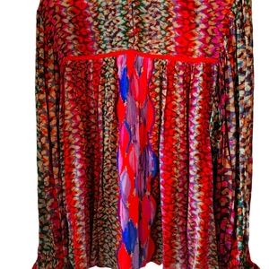 Anthropologie viscose top with embroidery size Large